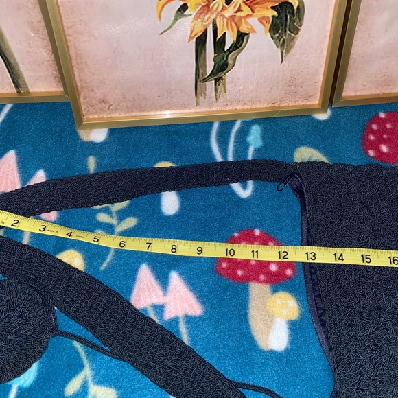 Vintage Nylon Knit Navy Blue Purse with attached change purse - Picture 11 of 13